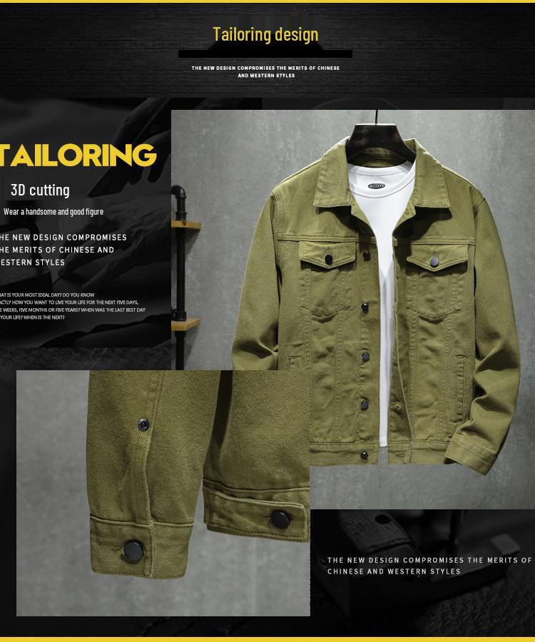 Herren Slim Fit Weiße Jeansjacke - Trendiger Casual Koreanischer Stil für Frühling & Herbst