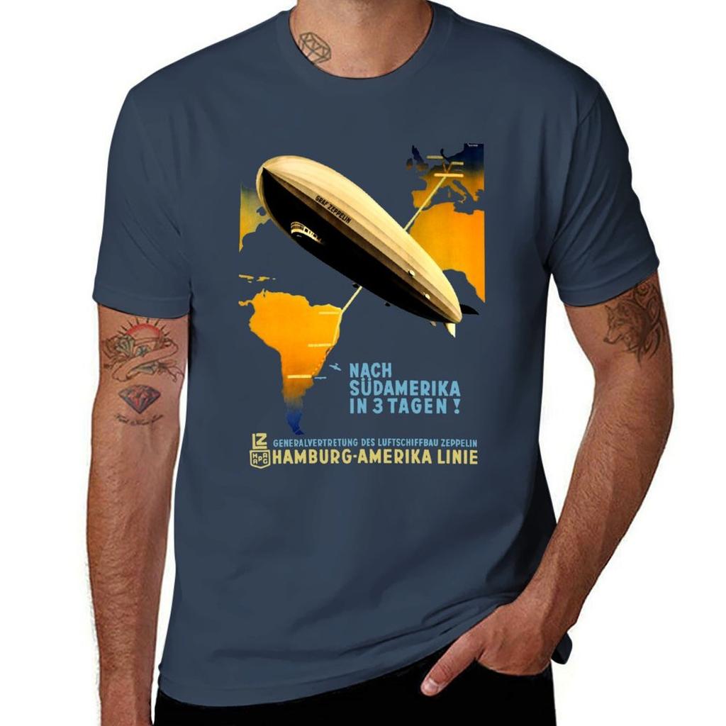 Flug Zeppelin Berlin nach Buenos Aires Werbe T-Shirt Ultra Weiches Atmungsaktives Tee Top
