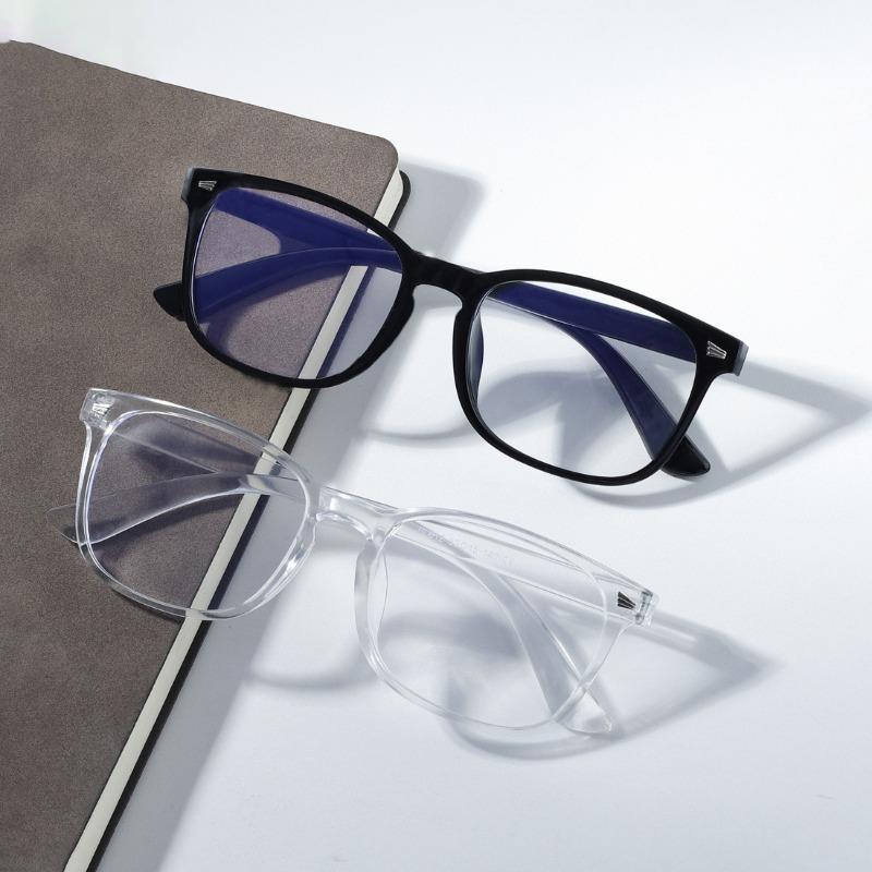 [Vintage Eyeglasses] 2 Pairs Vintage Style Square Frame Eyeglasses | Black & Clear with Metallic Accents