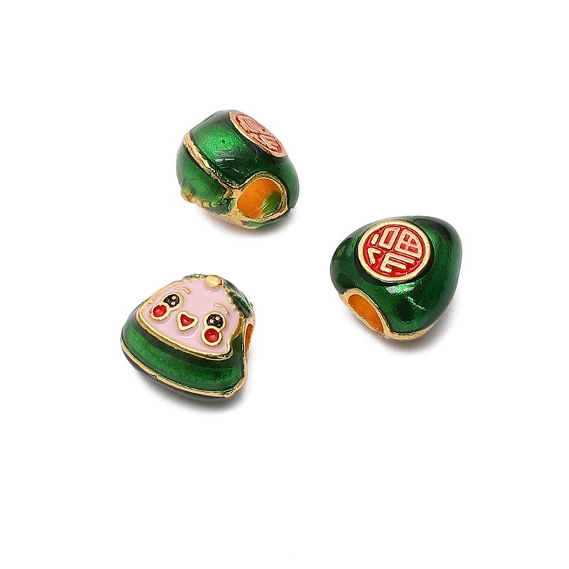 Brelocuri din aliaj Festivalul Bărcii Dragonului Zongzi Pandantiv Față Zâmbitoare pentru Confecționare Bijuterii DIY Brățară Colier