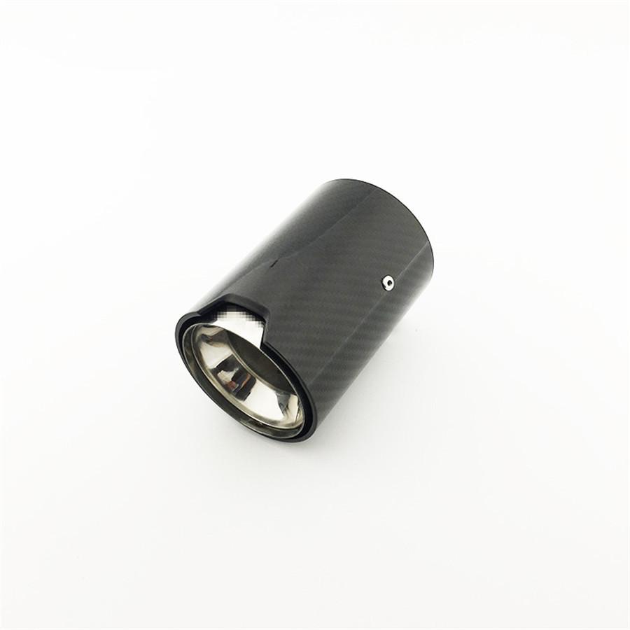 

1×Universal Car Carbon Fiber Glossy Exhaust End Tail Tips 70mm Inlet 90mm Outlet
