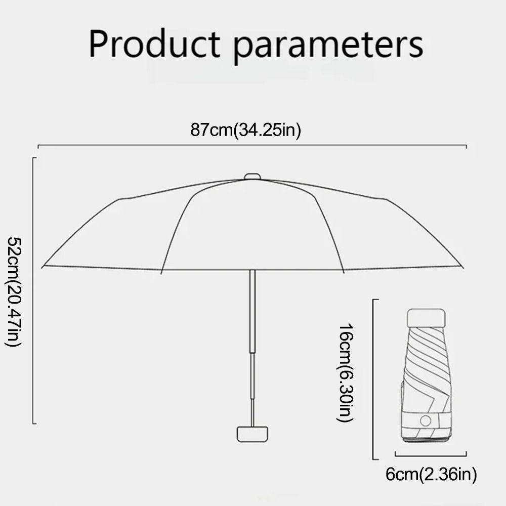 Five Fold Mini Sun Umbrella UV Protection Folding Pocket Umbrella Hand Operated Parasol  Women