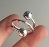 Xiaomi 925 Sterling Silver Rings For Women Geometric Fine Jewelry Finger Adjustable Wide Stone Ring For Party Birthday Gift