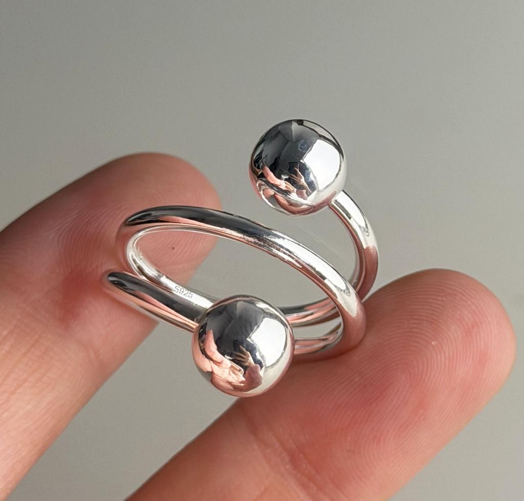 Xiaomi 925 Sterling Silver Rings For Women Geometric Fine Jewelry Finger Adjustable Wide Stone Ring For Party Birthday Gift