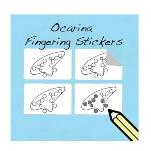 

Ocarina (12-hole) fingering stickers (250 sheets)
