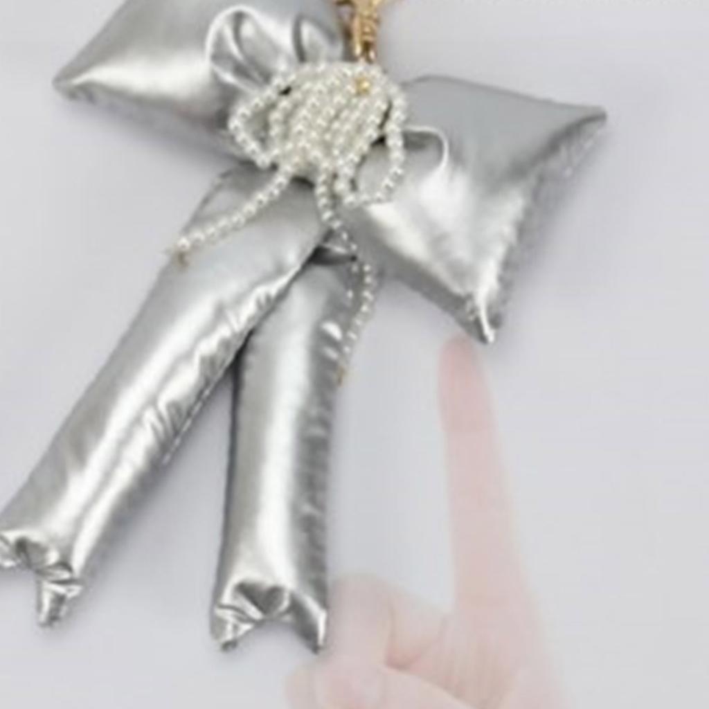 Pearls Bowknot Phone Charm Detachable Phone Lanyard Ornament Colorful Keychain Butterfly Bow Ornament for Bag Wallet