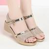 Summer New Style Wedge Sandals Women's Soft-soled Fashion Mother Shoes Flat-bottomed All-match Sandals