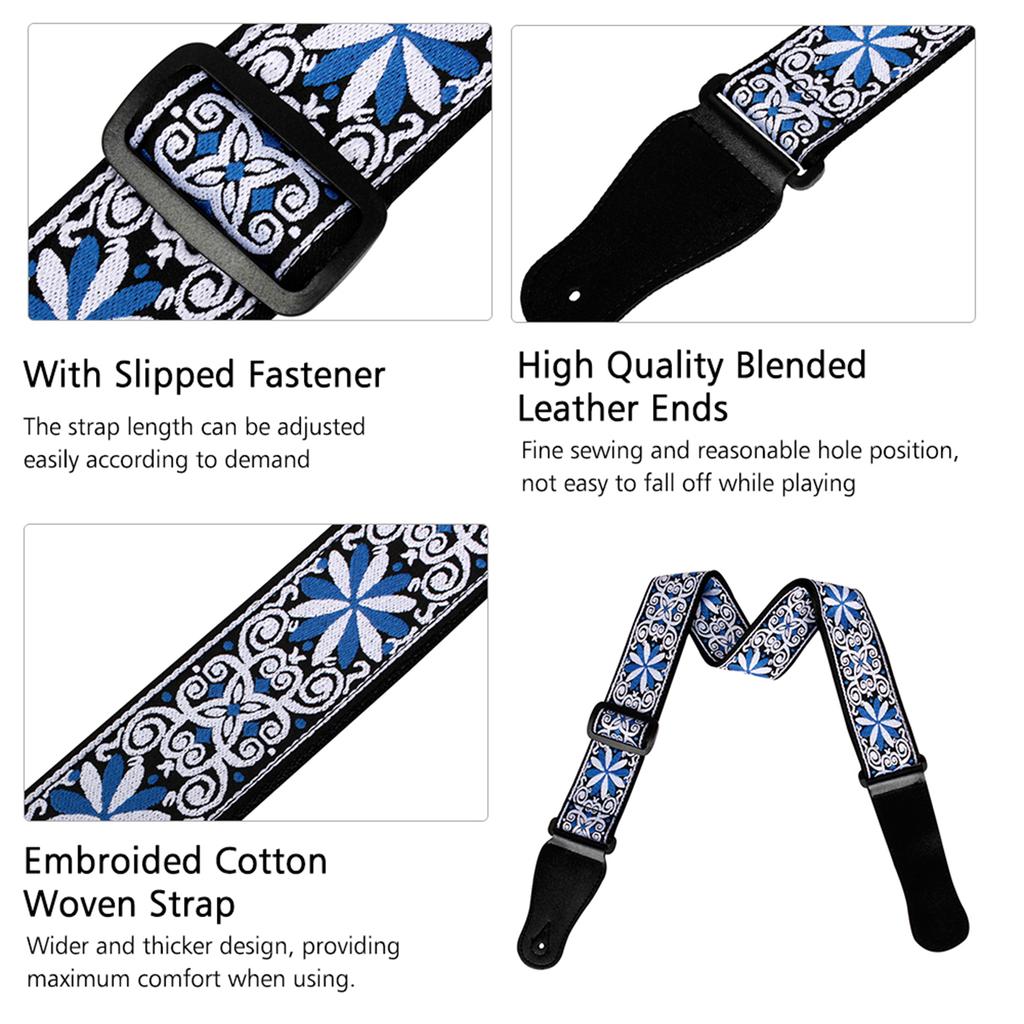 IRIN GS 02 Adjustable Embroidery Guitar Straps for Acoustic Electric Guitars Bass Accessories Yellow