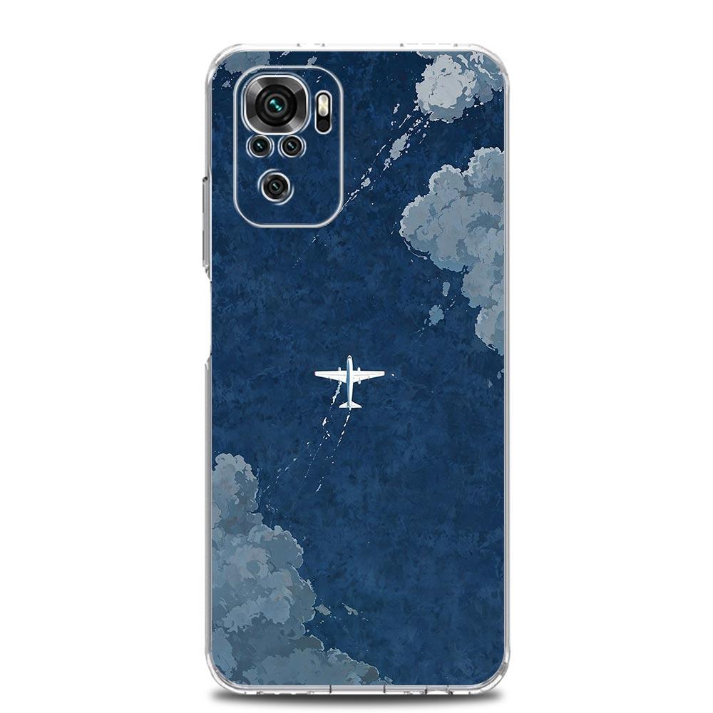 Phone Case For Xiaomi Redmi Note 14 13 12 4G 9S 9 10 11 Pro Plus 5G 14C 13C 12C 10C 9A Clear TPU Cover Aircraft Plane Airplane
