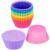 Reusable Silicone Baking Cups, Muffin Liners - Pack of 12, Multicolor