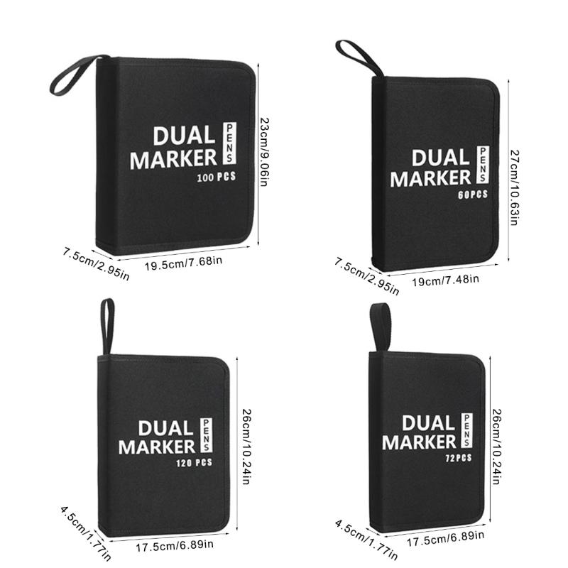 Drawing Pencil Case Large Capacity Pencil Case 60/72/100/120 Slots Coloring Pencil Holder Case Art Marker Carrying Case