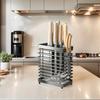 Stainless Steel Knife Holder Space Saving Kitchen Knives Stand Hollow Iron Wire Cutlery Display Organizer for Kitchen Countertop