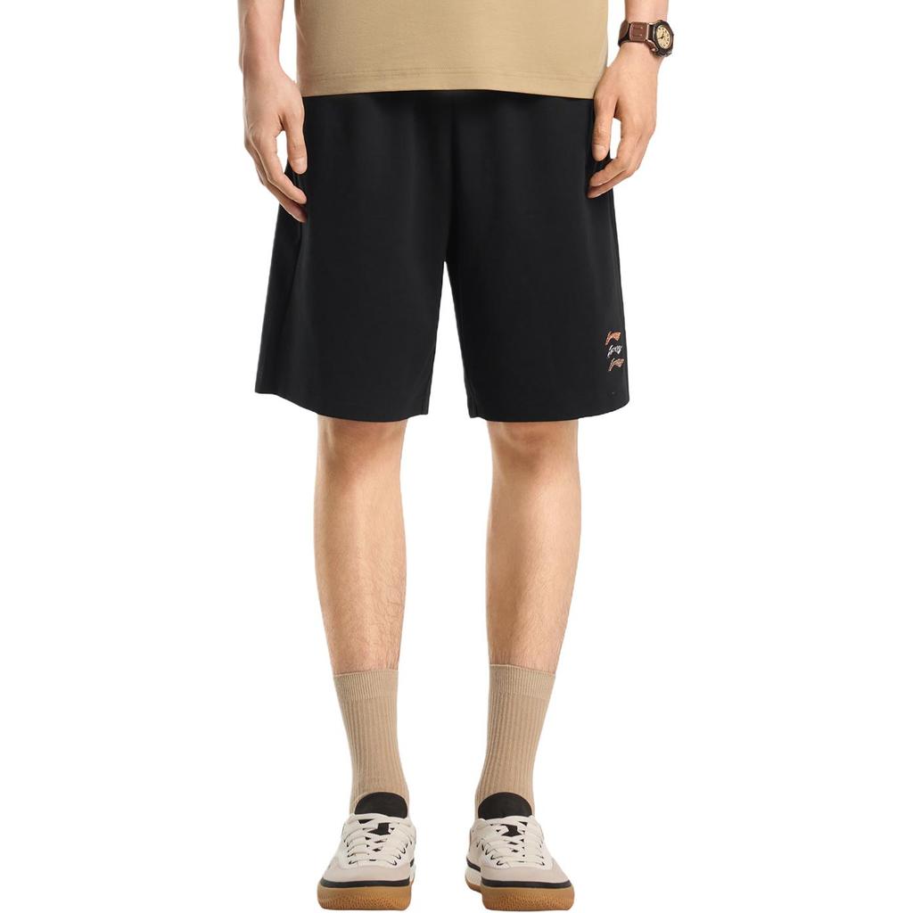 Li-Ning Sports Lifestyle Series Solid Color Versatile Soft Simple Casual Shorts Men shorts AKSW337-5