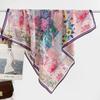 Atmosphere Blue Cashew Flower Silk Scarf 91 Series Neck Large Square Scarf Women's Scarf Seaside Baotou Scarf Sunscreen Shawl
