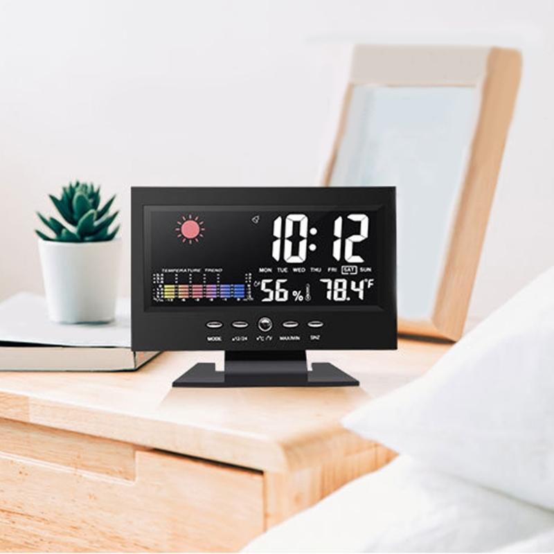 Cyfrowe higrometry termometry stacje pogodowe na ścianę ze wskaźnikiem poziomu komfortu i alertem trendu temperatury