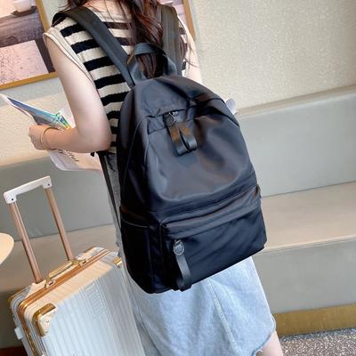 High Appearance Level Schoolbag Female Pure Color Minimalist Style Niche Campus Backpack All Backpack Travel Bag