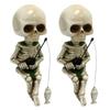 SALUDABLE Skeleton Skull Figurine, Interior Decor, Halloween Decoration, Funny Car Skull Ornament (Set of 2)