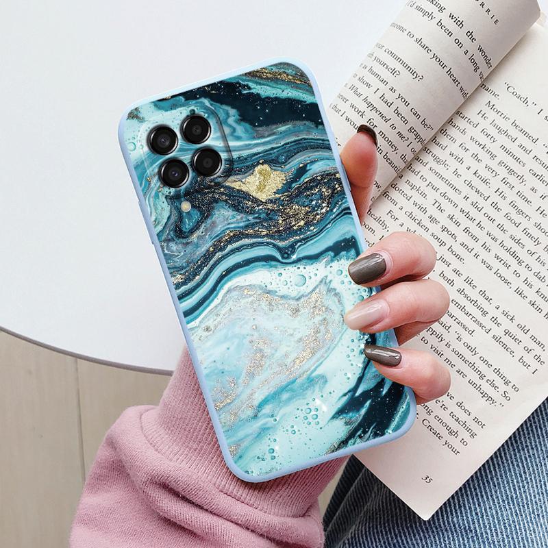 Case For Samsung Galaxy M33 M53 5G Phone Cover Vintage Marble Watercolor Painting Silicone tpu Funda For Samsung M55 M54 M34 M13