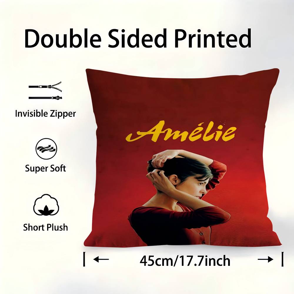 

French Movie Amelie Pillow Cover Design Cushion Cover Decor Holiday Decorati 30cmx30cm