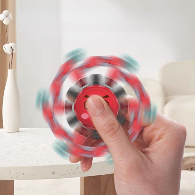 Luminous Changeable Mechanical Fingertip Gyro Decompressing Finger Gyro Face Changing Children's Toys