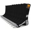 10 Pairs of Men's Warm Sports Socks, Heavy-duty Winter Fitness Socks, Arch Support, Thickened Cushioning, Heel Toes, Multi-color Mixed Design