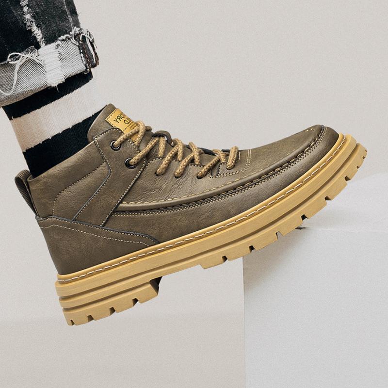 Men High Top Men's Fashionable Elevator Boots with Taller Heel Lift Insole 7cm Plus Size 37-48
