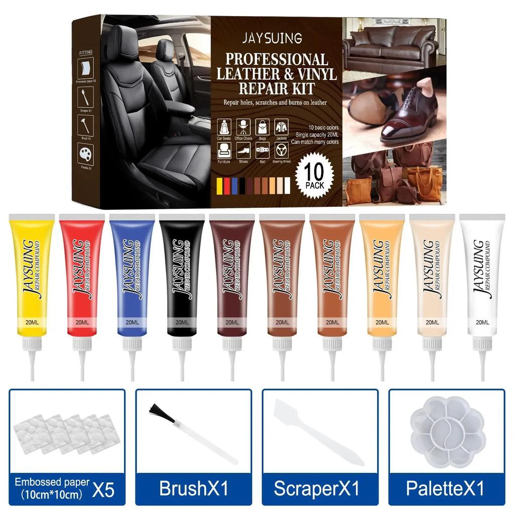 Kit di Riconizionamento Pelle Set Completo per Borse Scarpe Mobili Interni Auto Riparazione Pulizia Protezione Prodotti in Pelle