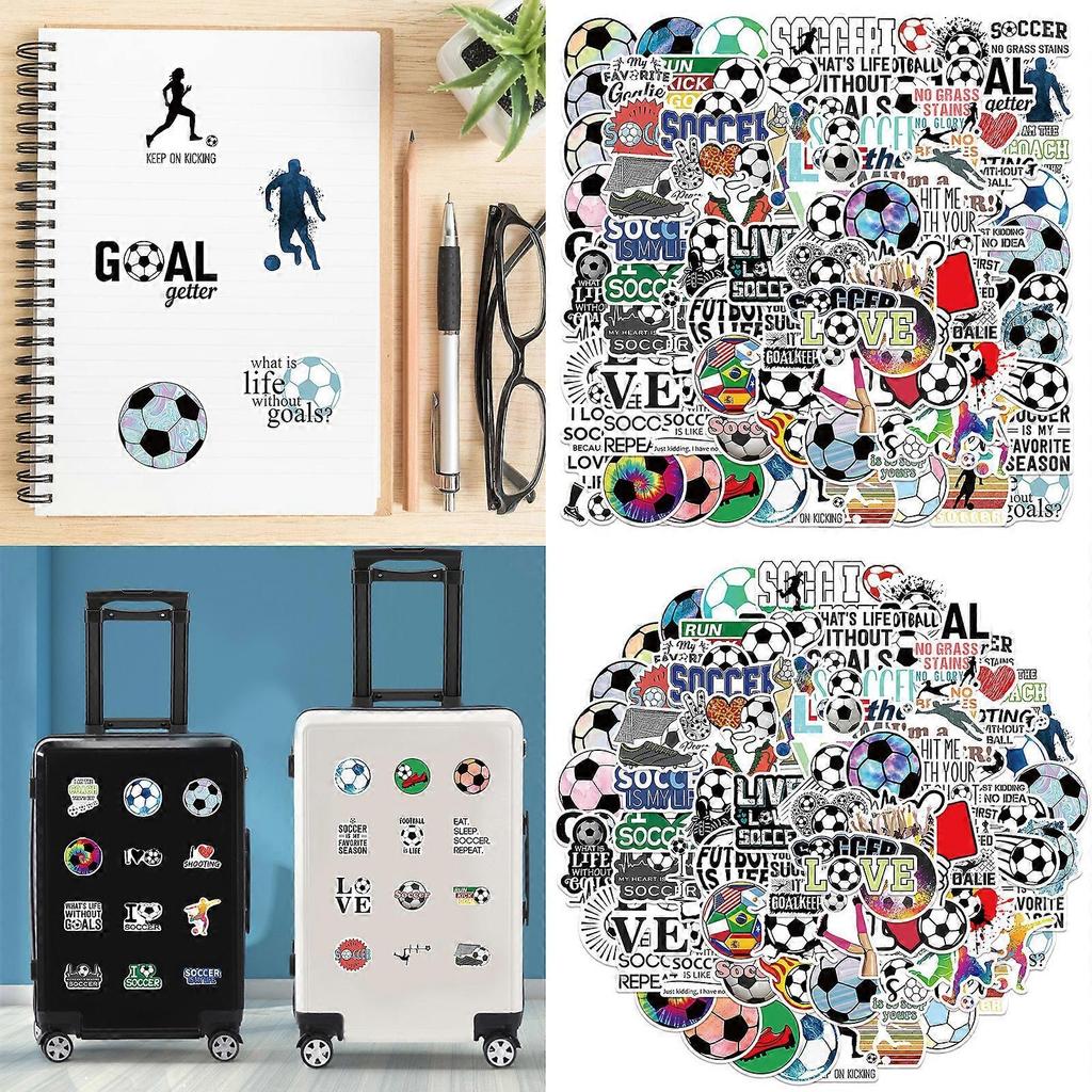 100x Soccer Stickers Sports Stickers Graffiti Stickers Skateboard Decals Football Theme Art Stickers