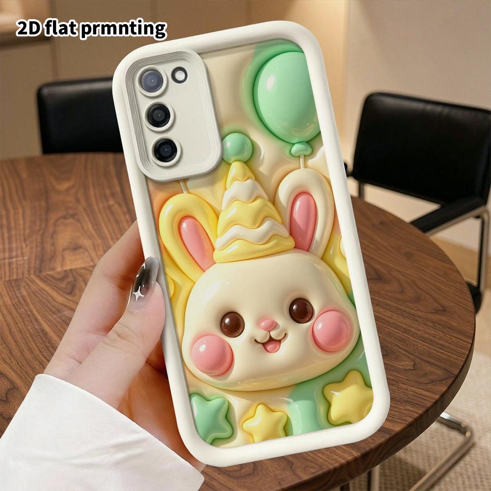 Phone Case: 2D Flat, Suitable for Samsung Galaxy A34 A35 M05 M06 S20 S22 S21 FE Plus 5G Protective Case, Party Little Bunny, Perfect Holiday Gift for 