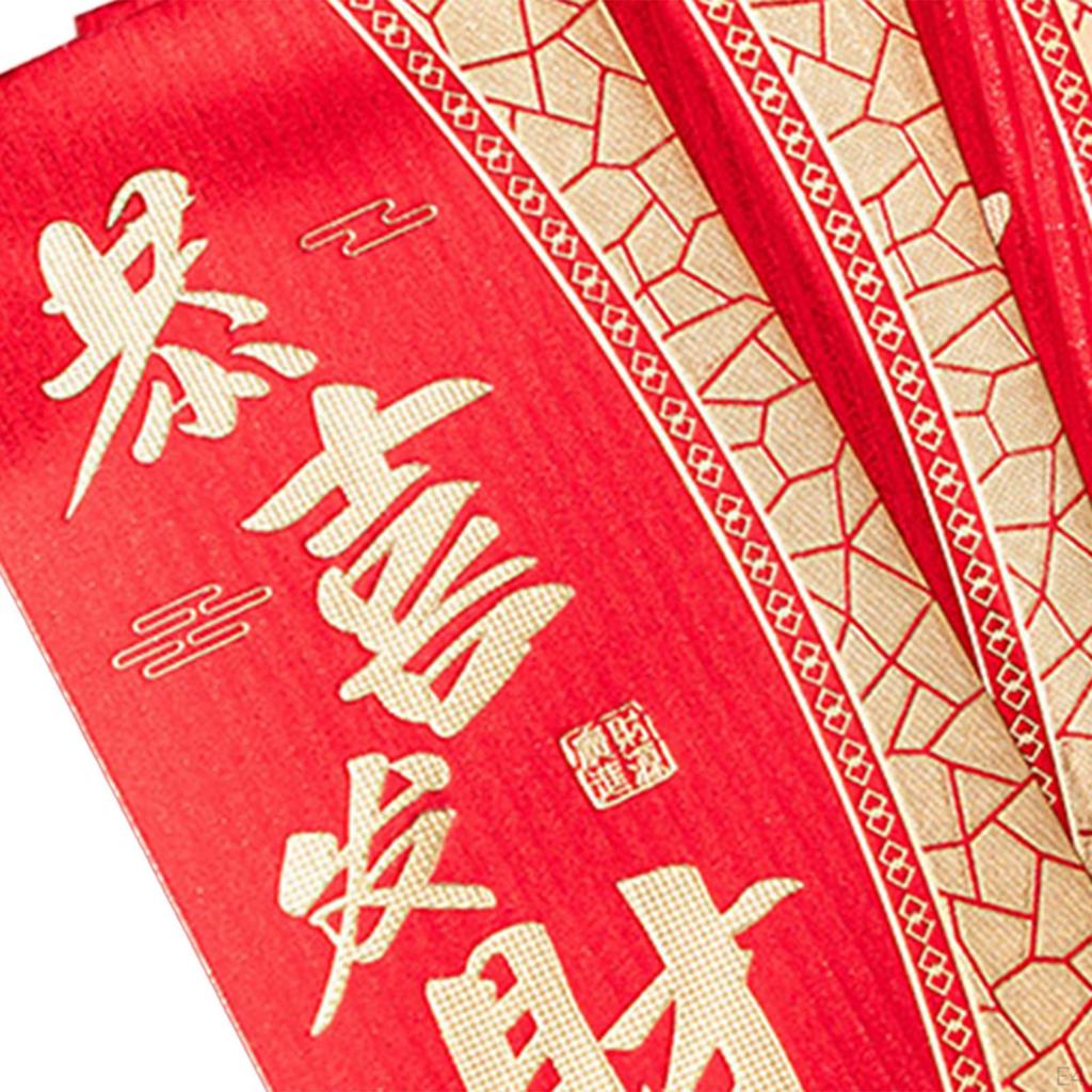 6 Pieces Chinese Year Red Envelopes Hong Bao Packets Packet Bag for Party Spring Festival
