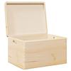 Vidaxl Wooden Box with Lid and Handles, Solid Pine Wood