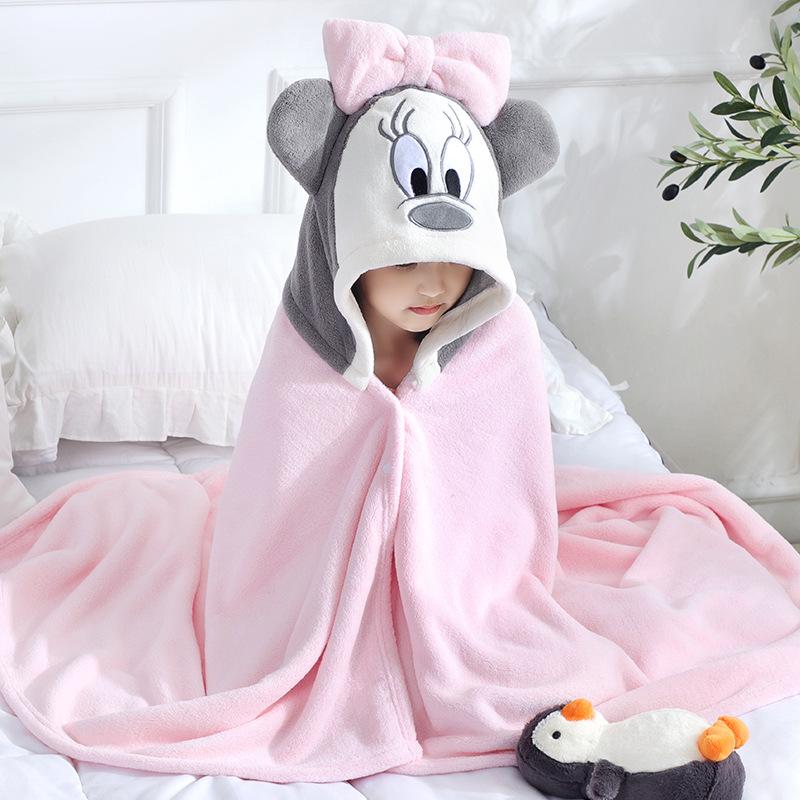 Water-Absorbent Cartoon Hooded Bath Towel Cape for Newborns & Toddlers