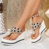 Große Mode-Keilabsatz-Sandalen mit Plateau für Damen, Neue Style Plateau-Slipper mit dicker Sohle, Sommer-Strandsandalen