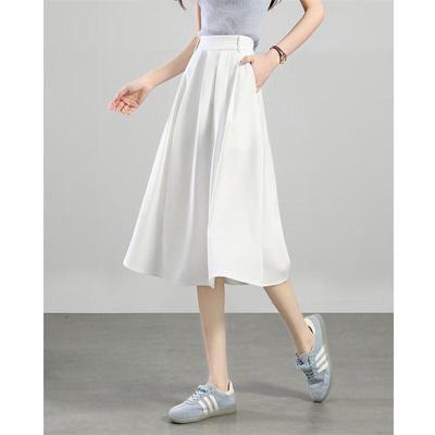 Elegant High-Waist A-Line Midi Skirt