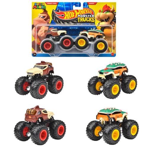 Hot Wheels Monster Truck 1:64 2-Pack Assorted Vehicle Toys, Mini Cars, Set of 8 (2 Cars Per Pack), Boxed, Ages 3+, Multi-Purpose, 986R-FYJ64