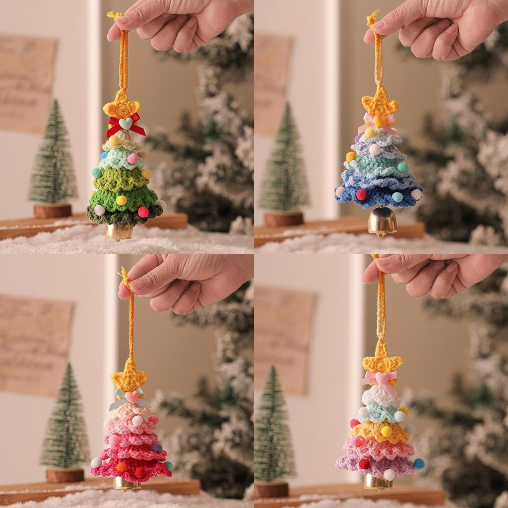 Style Knitted Christmas Tree Ornaments With Plush Finish For Festive Decor