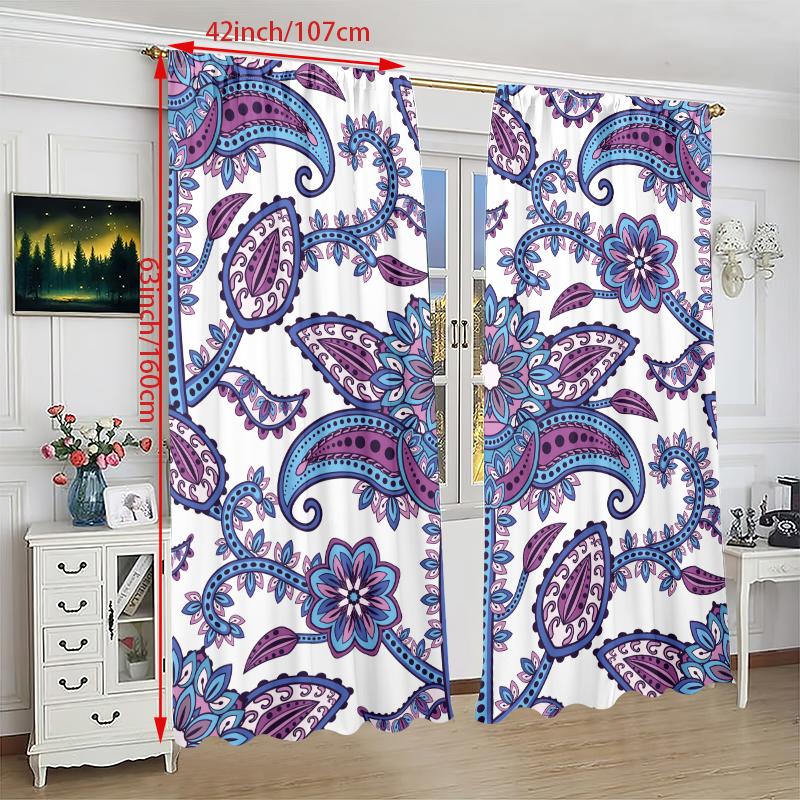 2PCS- Mandala - Printed curtain - Polyester material - suitable for bedrooms, living rooms, study rooms, private Spaces