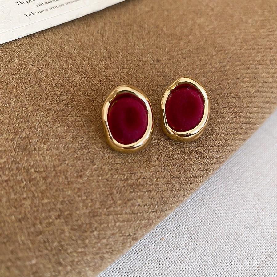 Silberne Nadel Tropfenöl Rote Perlen Ohrstecker - Eleganter & Vielseitiger Schmuck für Damen