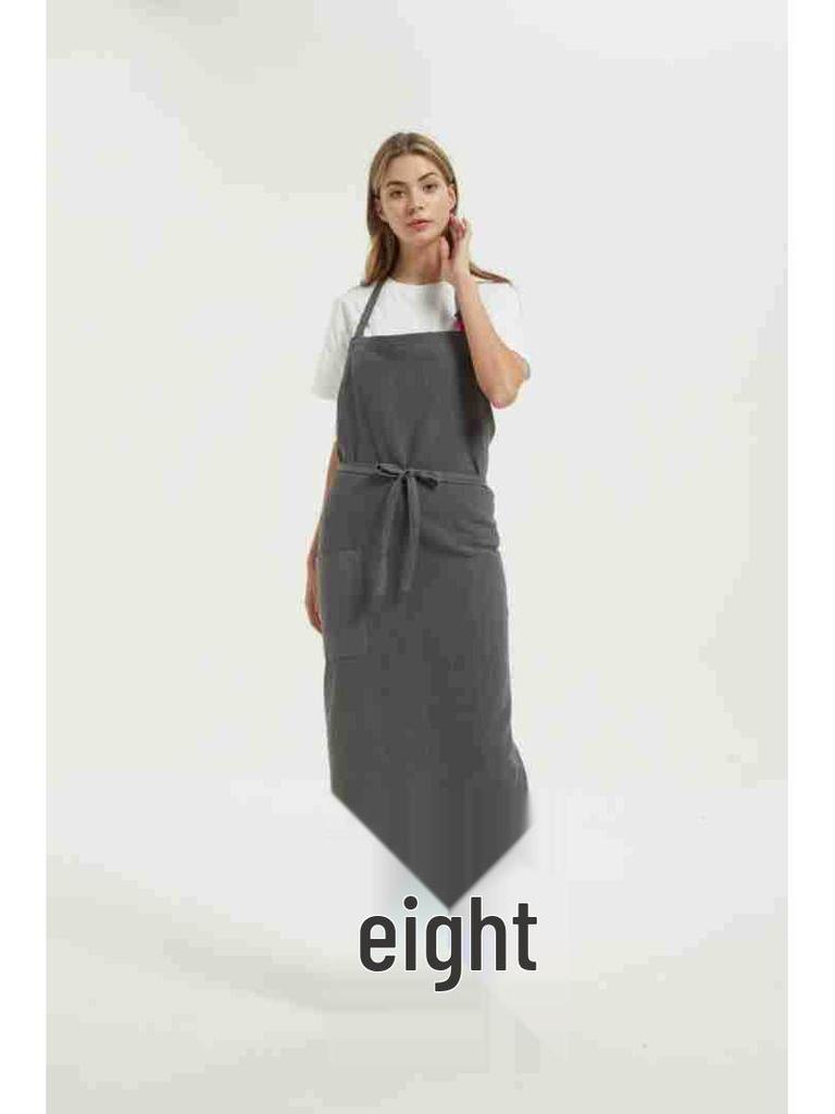 Bawełniano-lniany fartuch ogrodniczy w kwiaty - Prosty i elegancki styl japońsko-koreański