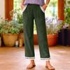 Women's Fashion Color Pocket Elastic Waist Versatile Cotton Lace Casual Sports Pants