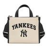 MLB New York Yankees Polyester Tote Bag, Commute Bag, Crossbody Bag Unisex Black & White Casual 3AORS083N