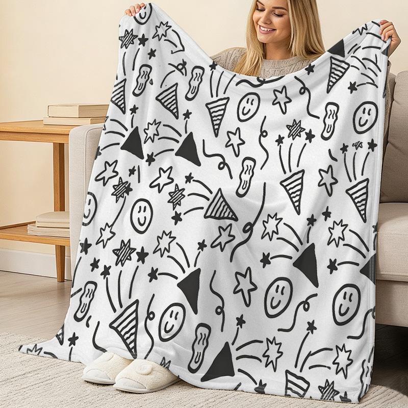 Flannel Throw Blanket for New Moms,Soft Cozy Anti-Pilling, Lightweight All Season Use, Warm Decorative Blanket for Home, Christmas & Halloween