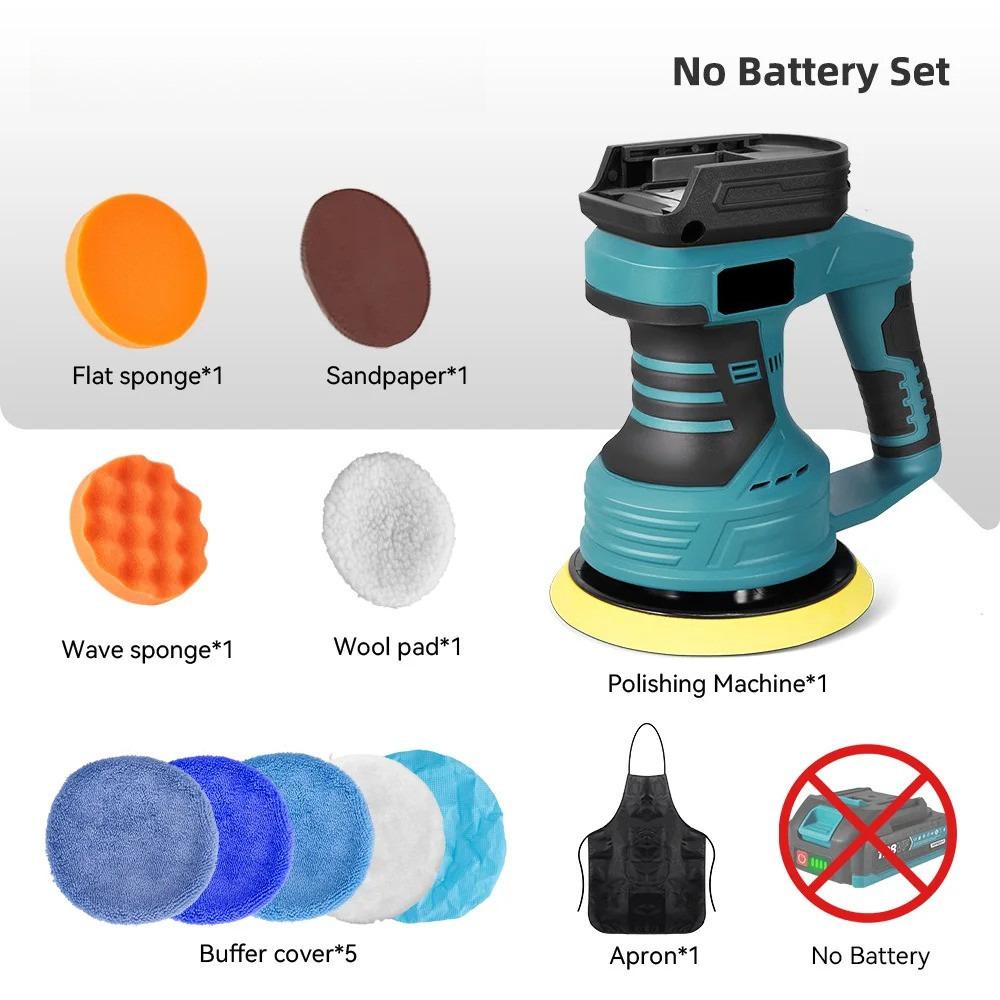 6 Inch Portable Electric Car Polisher 8 Gears Auto Polishing Wax Tool Handheld Sanding Rust Removal Machine