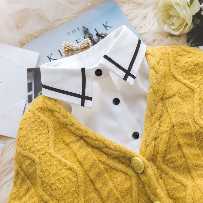 Červený károvaný odnímatelný límec pro dětské svetry a mikiny