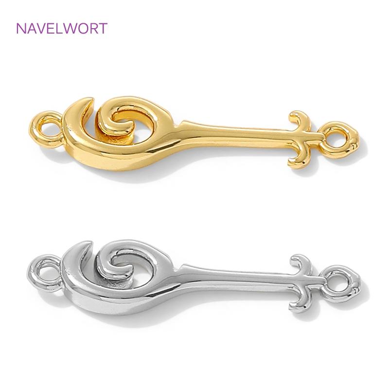 18K Gold Plated Vortex Design Connector Charms,Connectors For Jewelry,Double Hole Charms Connector,DIY Bracelets Making Findings