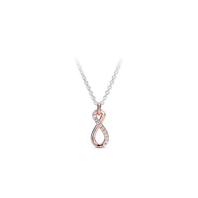 Shining Eternal Symbol 925 Silver Cubic Zirconia Necklace Women Necklace 389003C01