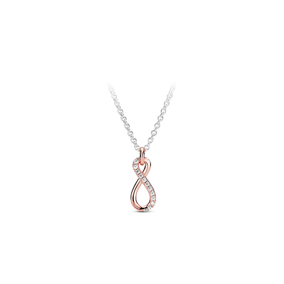 Pandora Shining Eternal Symbol 925 Silver Cubic Zirconia Necklace Women necklace 389003C01 Silver,45
