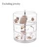 Transparent Rotatable Jewelry Storage Box Desktop Makeup Storage Rack