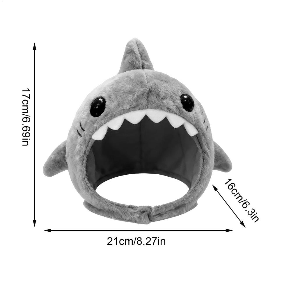 

Cat Headwear Warm Shark Shaped Adjustable Kitten Clothing Accessories Pet Headwear For Party Dress Up Photography Cosplay Set