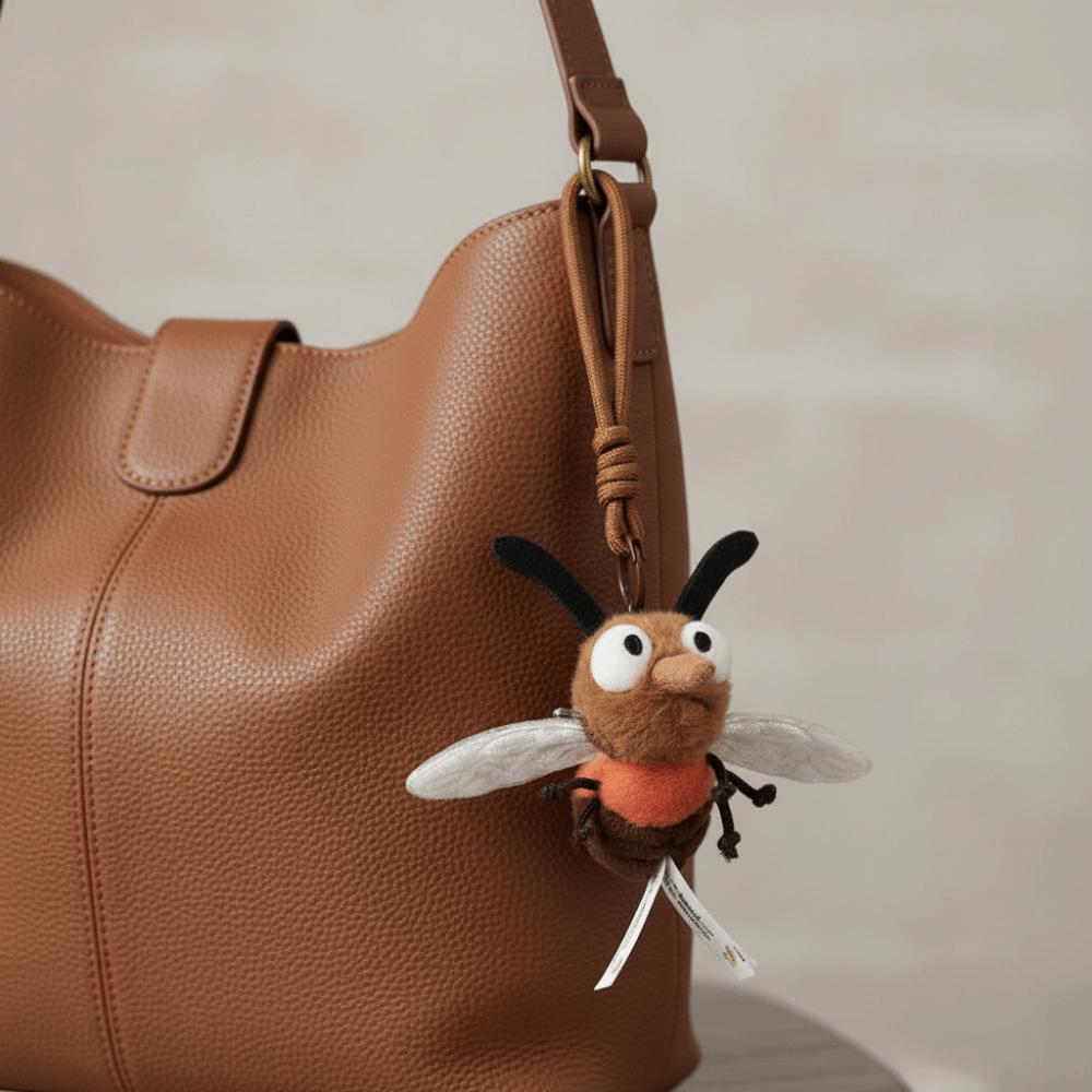 Cartoon Mosquito Plush Pendant Stuffed Animal Stuffed Mosquito Keychain For Children